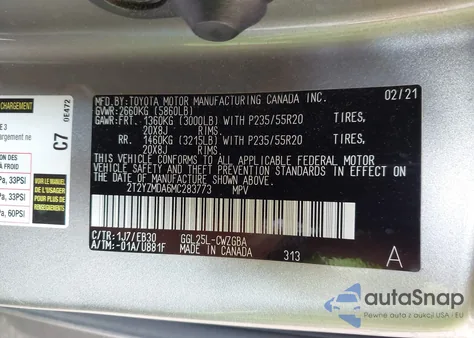 2021 Lexus Rx 350 F Sport Handling from USA, damaged, VIN 2T2YZMDA6MC283773